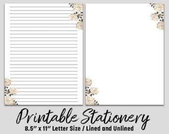 Printable Writing Paper, PRINTABLE Stationery, Printable Stationary, Botanical Letter Writing Paper, Writing Set, Notepaper, Penpal,