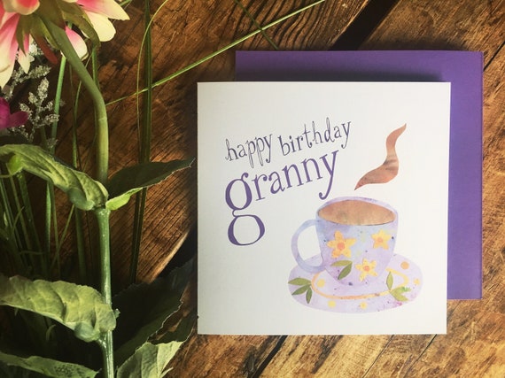 Grand Mere De Joyeux Anniversaire Carte Danniversaire De Etsy