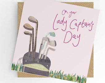 Lady Captain's Day card, on your Lady Captain's Day, golf card, lady captains day golf card