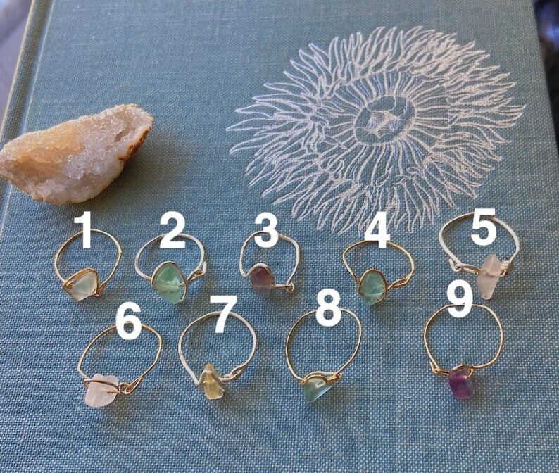 single wire stone rings