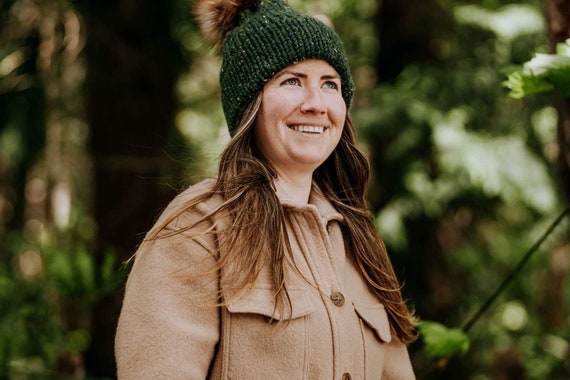 Womens Adult Pom Pom Hat Pom Pom Beanie 