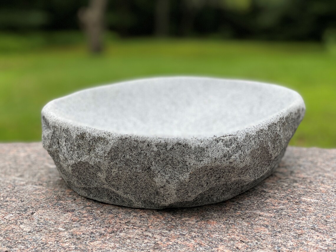Handmade Natural Quarried Granite Bird Bath for Balcony Etsy