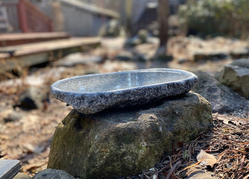 Handmade Granite Bird Bath for Balcony, Patio, Garden or Yard image 3