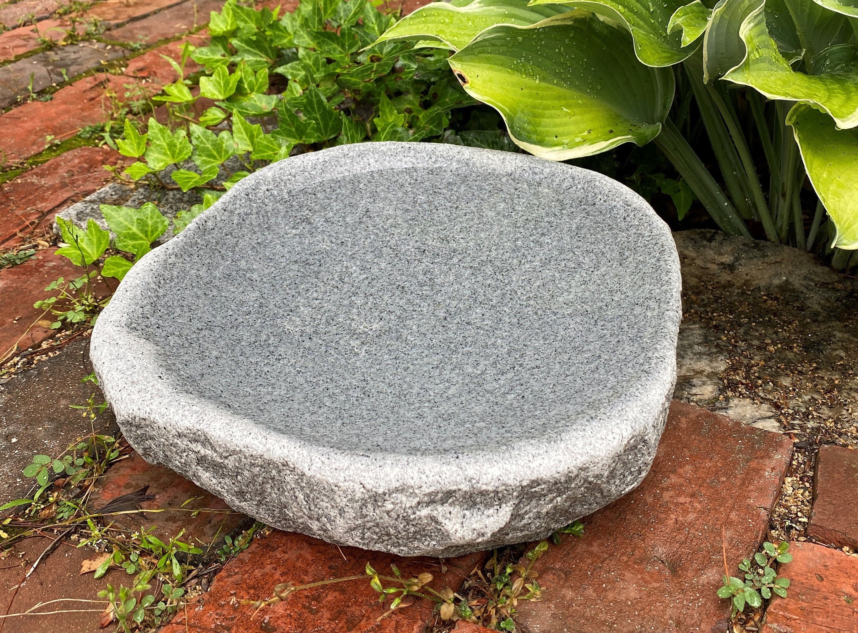 Handmade Natural Quarried Granite Bird Bath for Balcony Etsy