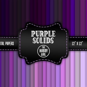 50 Unique Purple Solids Digital Scrapbooking Paper Huge Instant Download Includes: Violet, Lilac, Lavender, and More! Craft Supplies 12 x 12