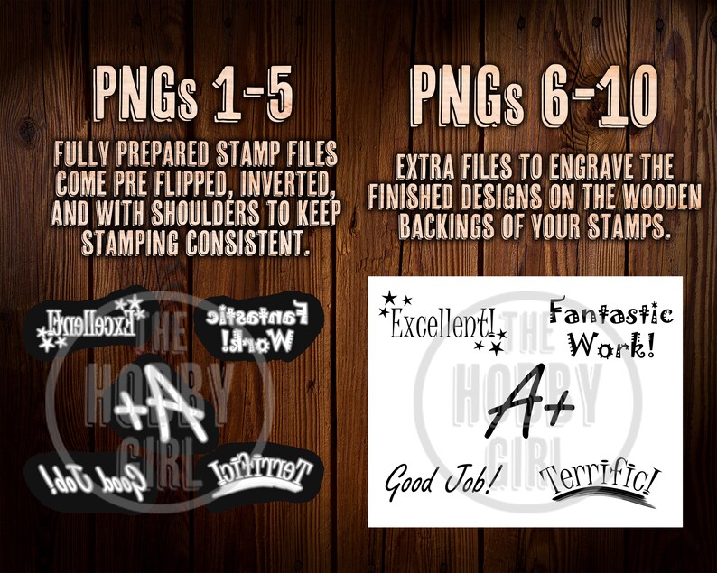 Teacher Rubber Stamp PNG File SET of 10/ Cut Files / Etsy