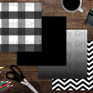 Seamless Black and White Basics Digital Paper Printable for ...