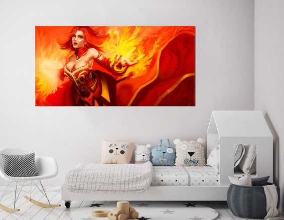 Lina Dota 2 Wall Art Canvas Warcraft Poster Video Game Poster Gaming Poster Gaming Decor Nursery Decor Nursery Wall Art Gift For Kids