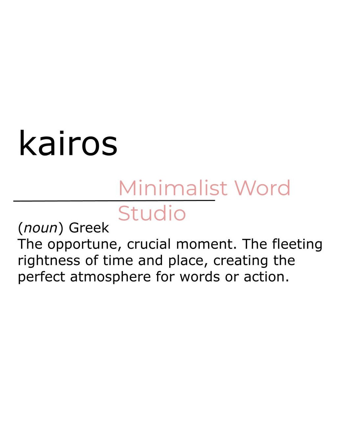 Kairos wall art digital download definition kairos print Etsy