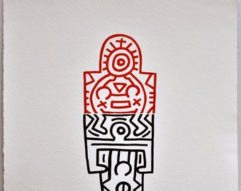 Litografía de Keith Haring sobre papel Arches. Impresión artística.
