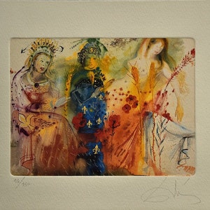 SALVADOR DALI Etching limited edition signed on arches paper
