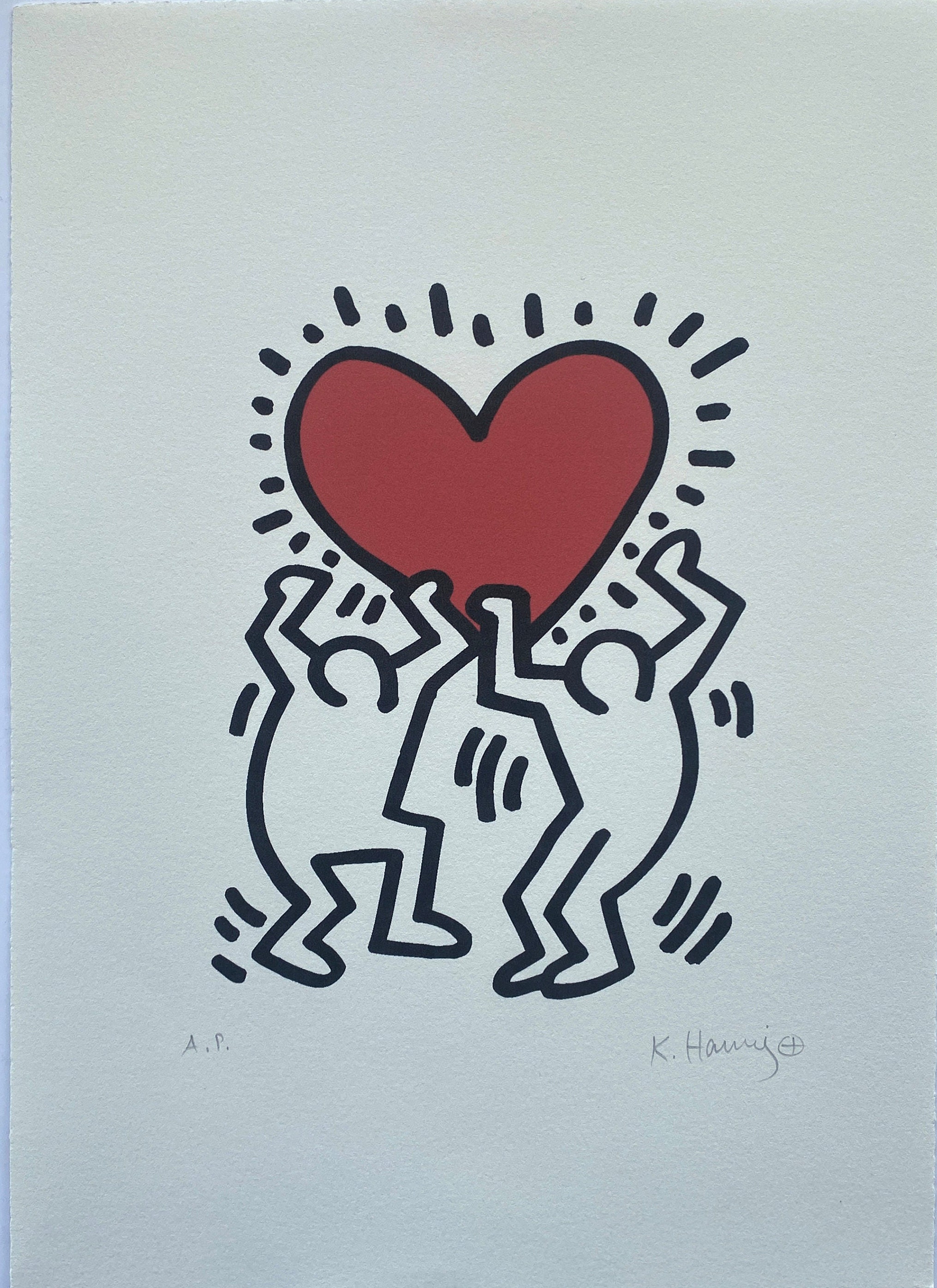 【模写】限定150枚 Keith Haring リトグラフ 版画【送料無料】 Keith Haring Lithograph Limited Edition - Etsy