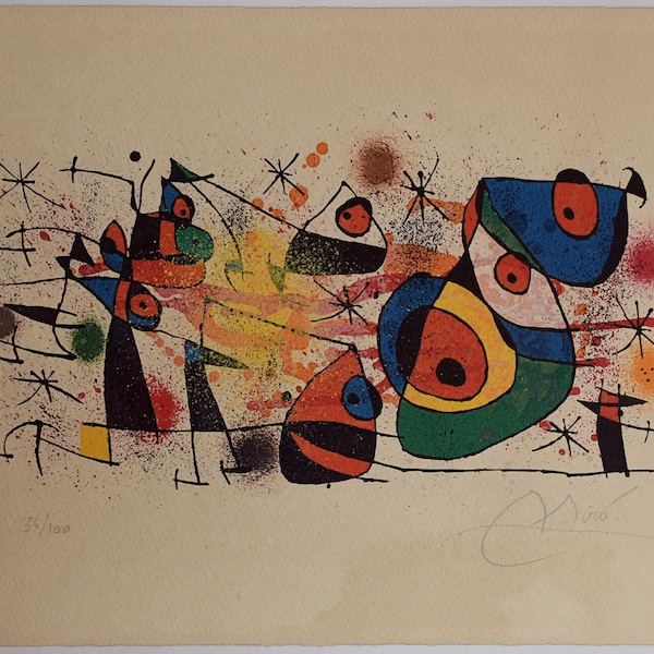Joan Miró Lithographie signiert