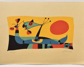 ジョアン・ミロ オリジナル・リトグラフ「Janne et vert」、1961年