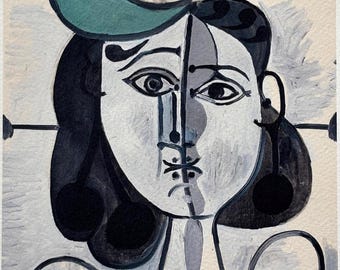 帽子をかぶった女性 (1935) パブロ・ピカソ ヴィンテージプリント 1955