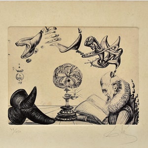 SALVADOR DALI Etching signed edition on arches paper