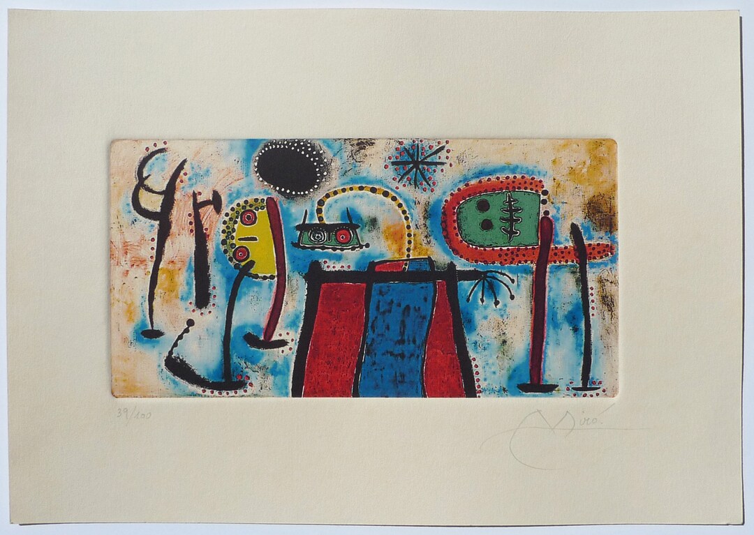 希少！Joan MIRO ジョアン・ミロのオリジナル エッチング　美品 ジョアン・ミロ、エッチング、限定版、アートプリント、抽象芸術