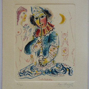 Marc Chagall Etching, Art Print, Engraving, Surrealism, Expressionism, Limited Edition