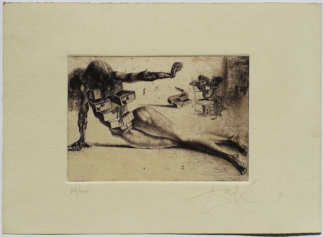 Salvador Dali Etching, Radierung 