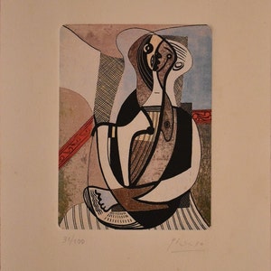 Pablo Picasso Aguafuerte sobre papel Arches, cubismo, arte, grabado, edición limitada