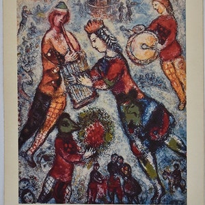 Litografia di Marc Chagall, carta Arches, modernista, Surrealismo, Sogno d'arte