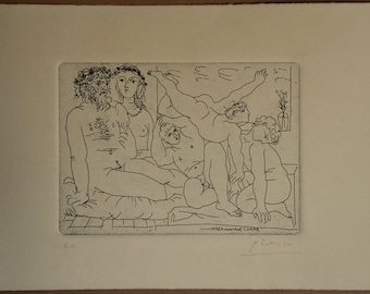 Pablo Picasso, Etching, on Arches paper, Limited edition, E.A.