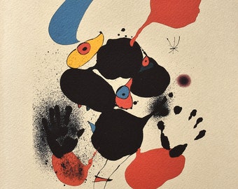 ジョアン・ミロ作、カラーリトグラフ（1971年） – ミロによる抽象画