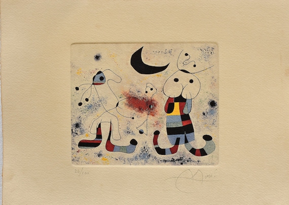希少！Joan MIRO ジョアン・ミロのオリジナル エッチング　美品 ジョアン・ミロ、エッチング、限定版、アートプリント、抽象芸術