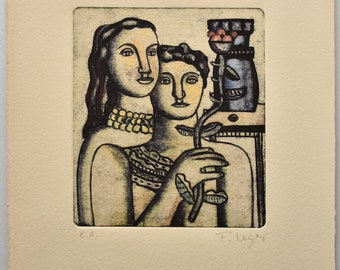 FERNAND LÉGER | Les deux sœurs (1932) Eau-forte sur papier vélin Arches