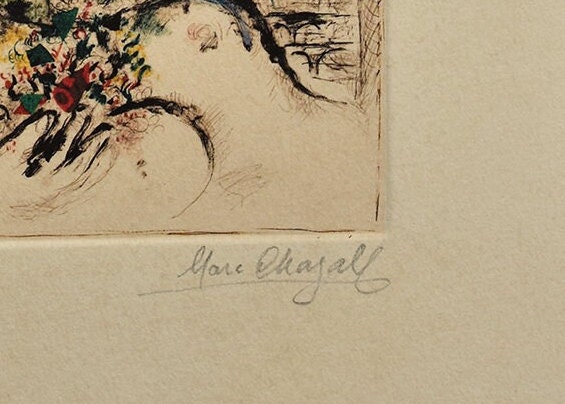 シャガール オリジナルエッチング マルク・シャガール 【デイナー】1952年 39.5x30.5cm オリジナル