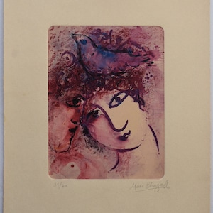 Acquaforte di Marc Chagall, carta archi, modernista, surrealismo, artista espressionista, figure, arte onirica