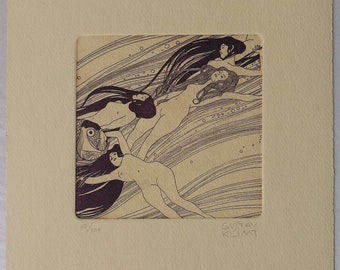 Gustav Klimt, Etching, Art, Limited Edition
