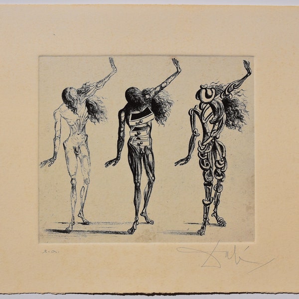 Salvador Dali, Etching, Engraving, Radierung, Salvador Dali 'Trois sécheresses' (circa 1936)