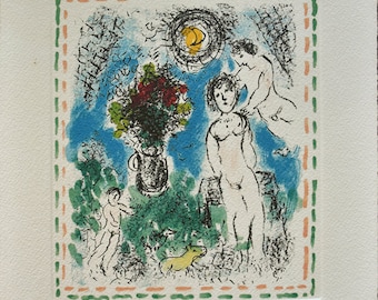 Marc Chagall Acquaforte su carta, Incisione, Surrealismo, Espressionismo, Naive Dream Art