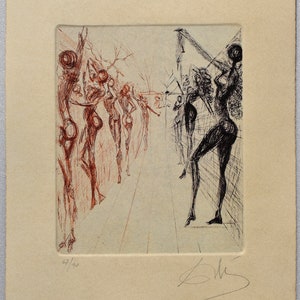 SALVADOR DALI Etching signed edition on arches paper