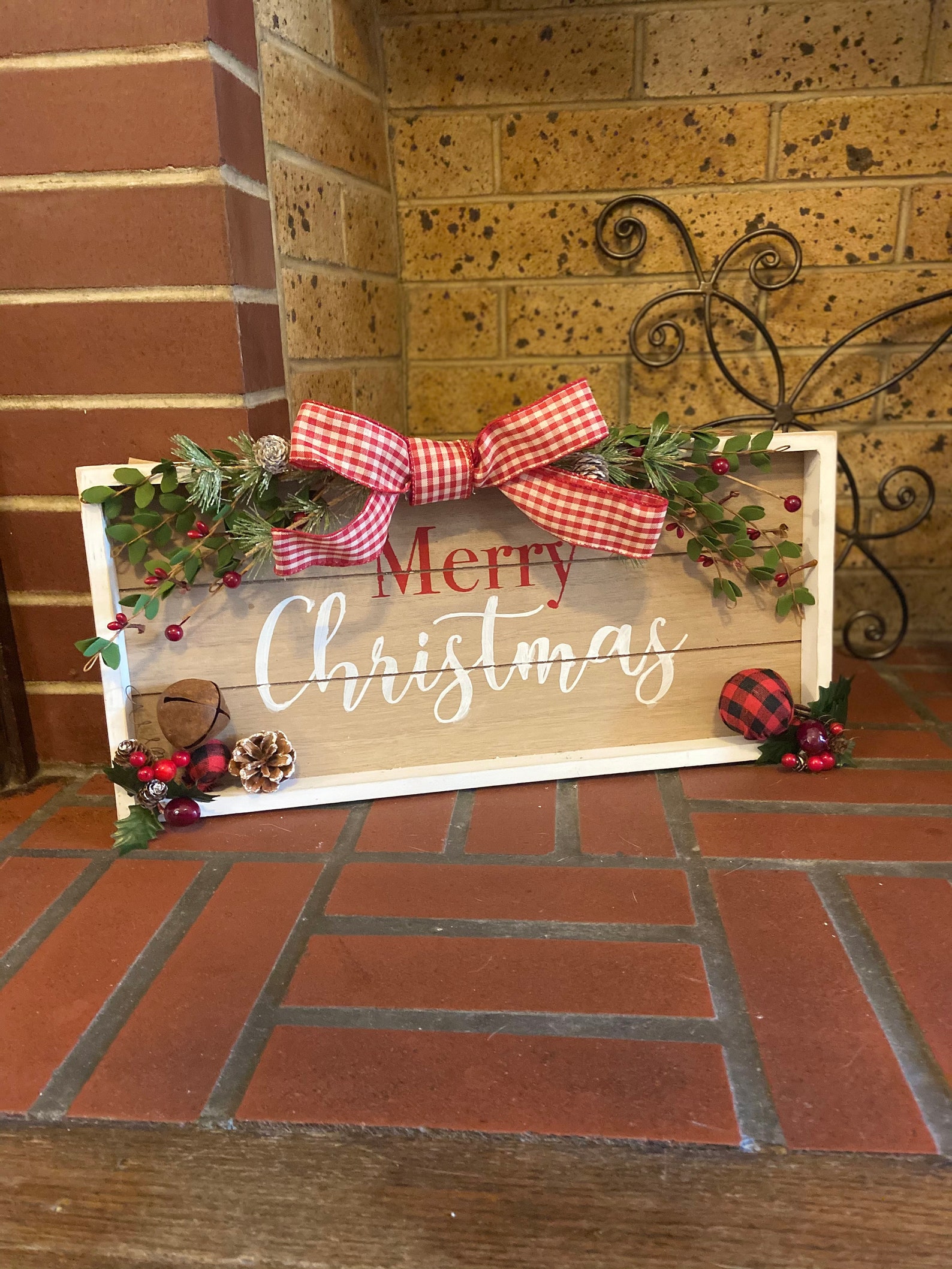 Handmade wood Christmas sign decor holiday festive Etsy