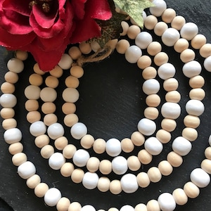 Wooden Bead Garland, Wooden Bead Garland for fireplace, Christmas tree garland, Scandinavian Christmas Garland