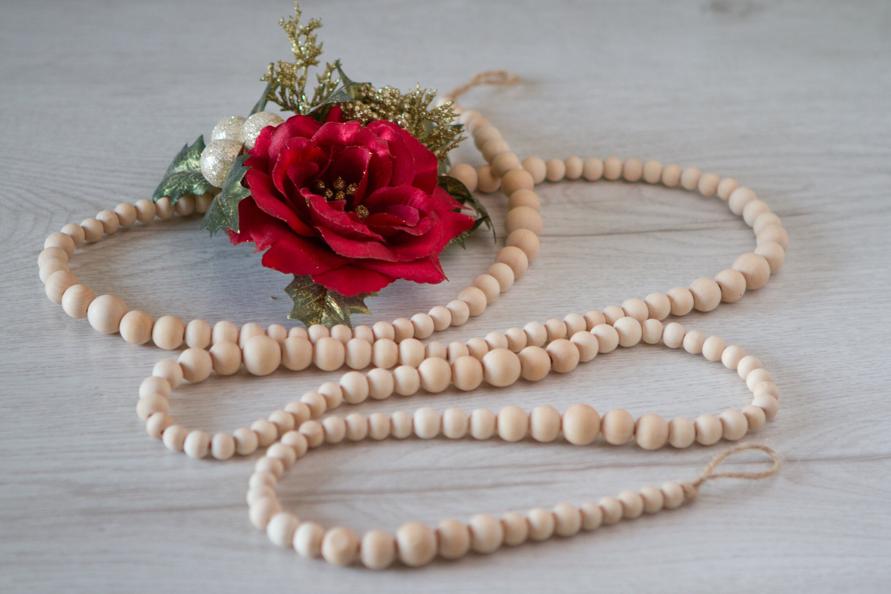Garland de cuentas de madera guirnalda de cuentas de madera | Etsy