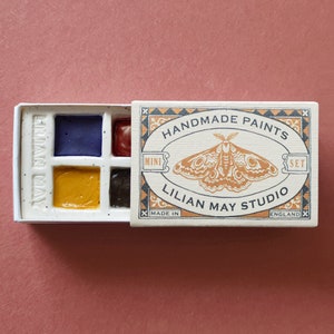 Handmade Watercolour Matchbox Paint Set, Art Gift for her, Art Gift for him, Arty Gift, Plastic-free, Handmade Art Supplies, Craft Kit
