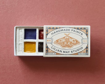 Ensemble de peinture aquarelle Matchbox fait à la main, cadeau d’art pour elle, cadeau d’art pour lui, cadeau arty, sans plastique, fournitures d’art faites à la main, kit d’artisanat