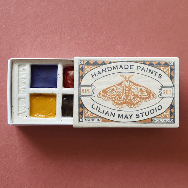 Handmade Watercolour Matchbox Paint Set, Art Gift for her, Art Gift for him, Arty Gift, Plastic-free, Handmade Art Supplies, Craft Kit