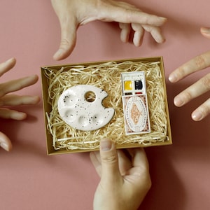 Juego de paleta y caja de cerillas de pintura, sin plástico, materiales de arte hechos a mano, kit de manualidades, pinturas de acuarela hechas a mano.