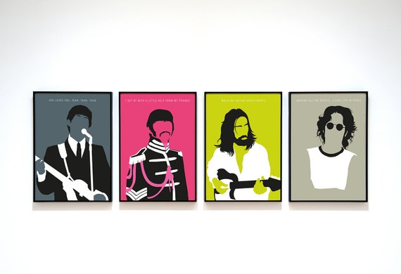 John Lennon The Beatles Minimal Icon Poster Etsy Uk