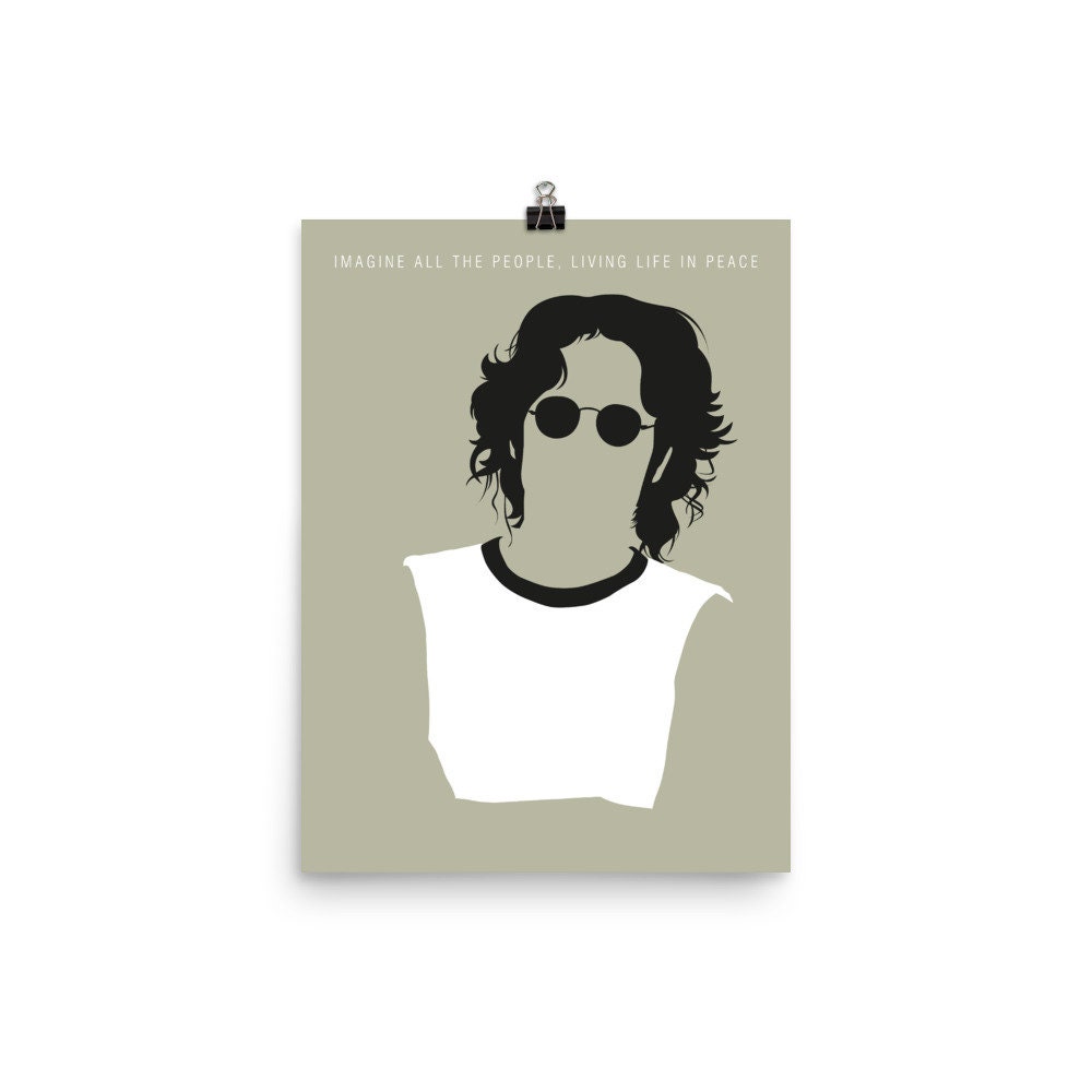 John Lennon The Beatles Minimal Icon Poster Etsy Uk