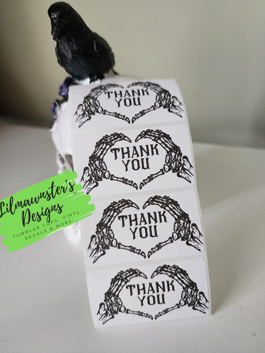Thank You Skeleton Stickers, Spooky Business Stickers, Packaging ...