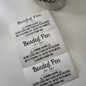 Beaded Pen Care Sticker, Beaded Pen Care Tips, Small Business Supplies