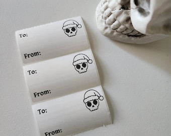 Goth Christmas Tags, Gift Tag Stickers