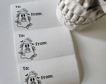 Spooky Christmas Tags, Gift Tag Stickers