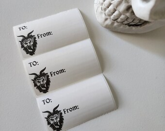 Goth Christmas Tags, Gift Tag Stickers