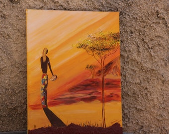 Femme africaine tableau | Etsy